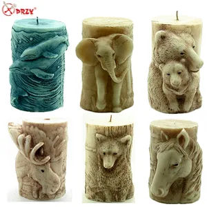 Retro 3D Elephant silicone Soap mould rubber Candle Mold Horsehead Silicone dolphin Cake Molds