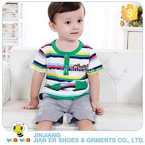 Comfortable 100% cotton cute summer baby boy outfits clothes set