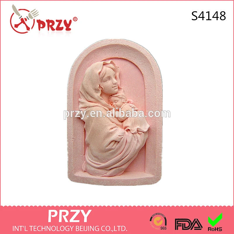 S4148 PRZY 2D Silicone Soap Mold - Mother & Baby in Arch silicone molds for concrete
