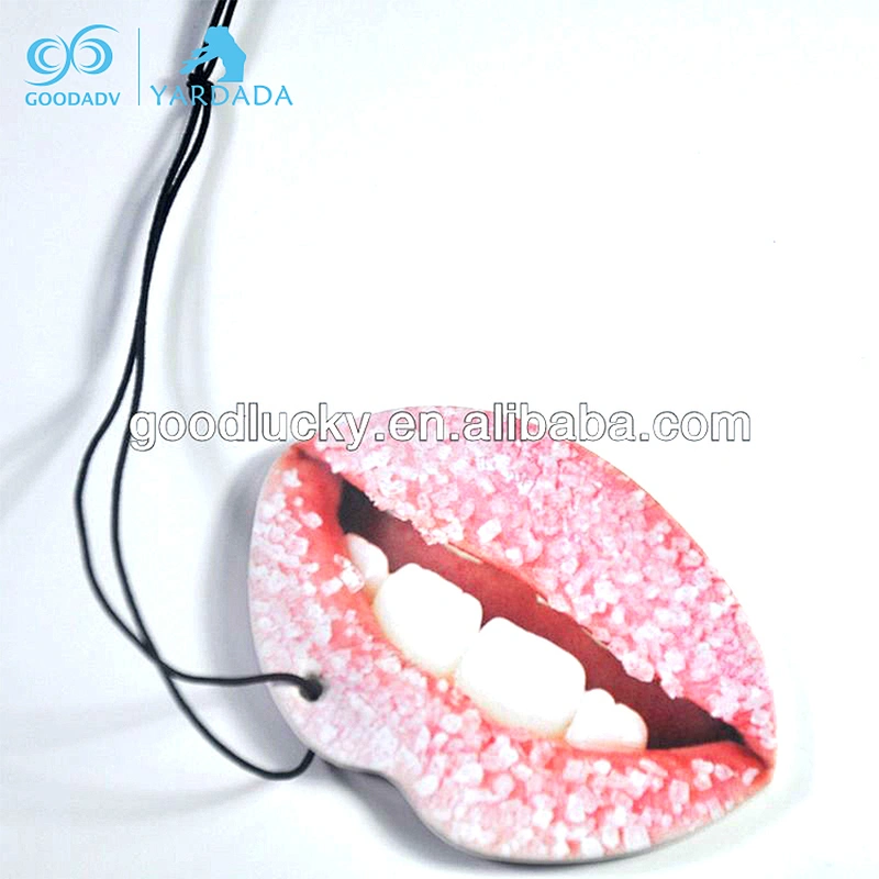 Heart shaped perfume hanging car air freshener with coffee scent