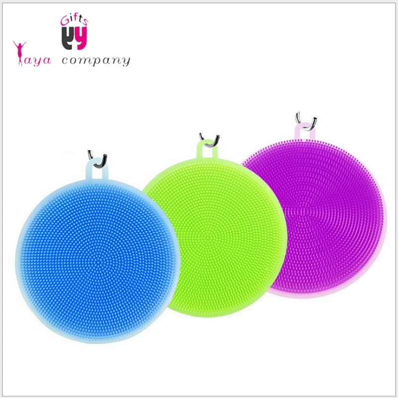 Food Grade Dish Sponge Silicone Scrubber Brush For Cleaning