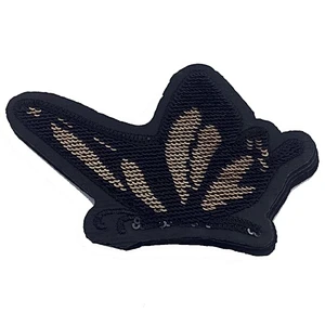 Hot sale black and gold butterfly sequin patch with iron on backing