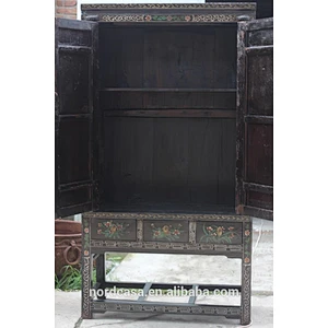 Chinese antique furniture recycled wooden clothes cabinet