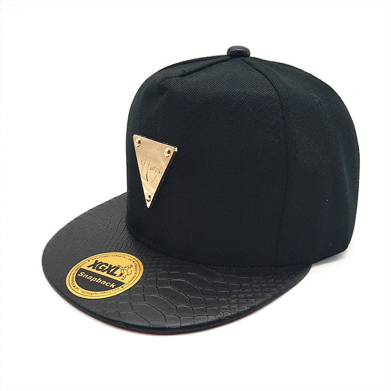 Best seller PU Printed Brim Plain Snapback Hats