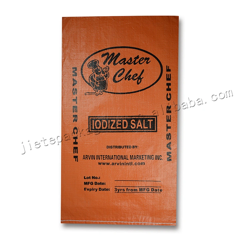 Design printing cheap pp woven iodized salt packing bag