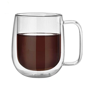 office 2019 suitable 350ml milk glass cup water glass cup coffee glass cup with handle