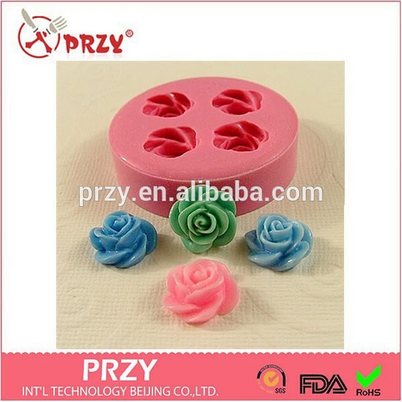 Eco-friendly fondant rose flower polymer clay silicone cake mold