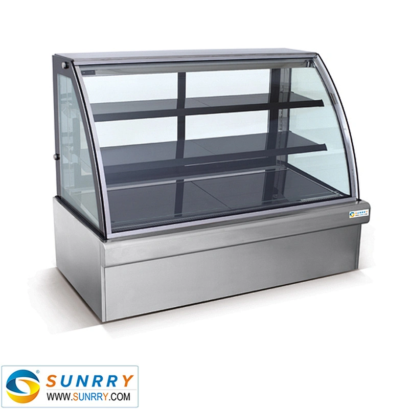Glasses display showcase cabinet for glass bakery display with trays