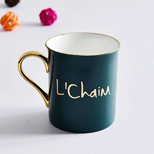 Wholesale Creative Ceramic Mug With Fashionable Golden Handle  Coffee Cup For Supermarket