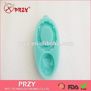 Beautiful lady face fondant silicone mold / cake decoration mold /silicone waffle mould