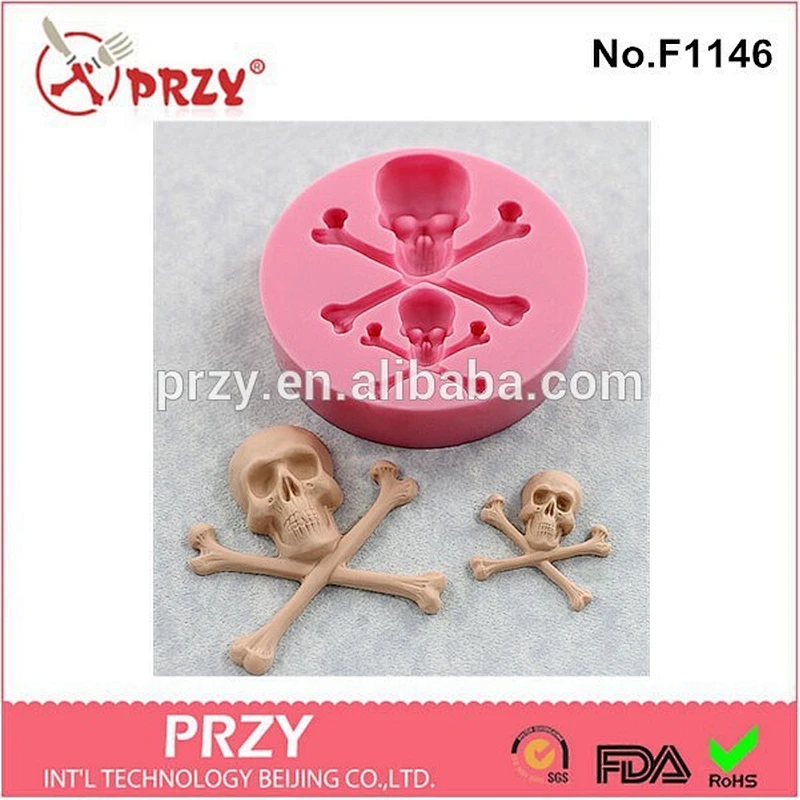 2015 hotsale skeleton cake decor silicone cake mold