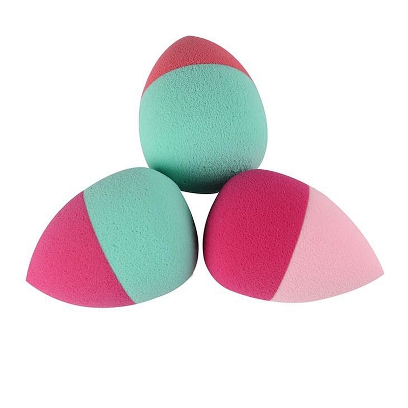Hot selling egg shape joint color makeup powder puff with multiple color