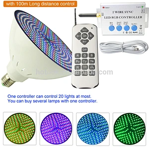 AC12V 35W PAR56 E27 2 Wire Sync RGB LED Pool Light, Power Line Communication with 100M Long Distance Control