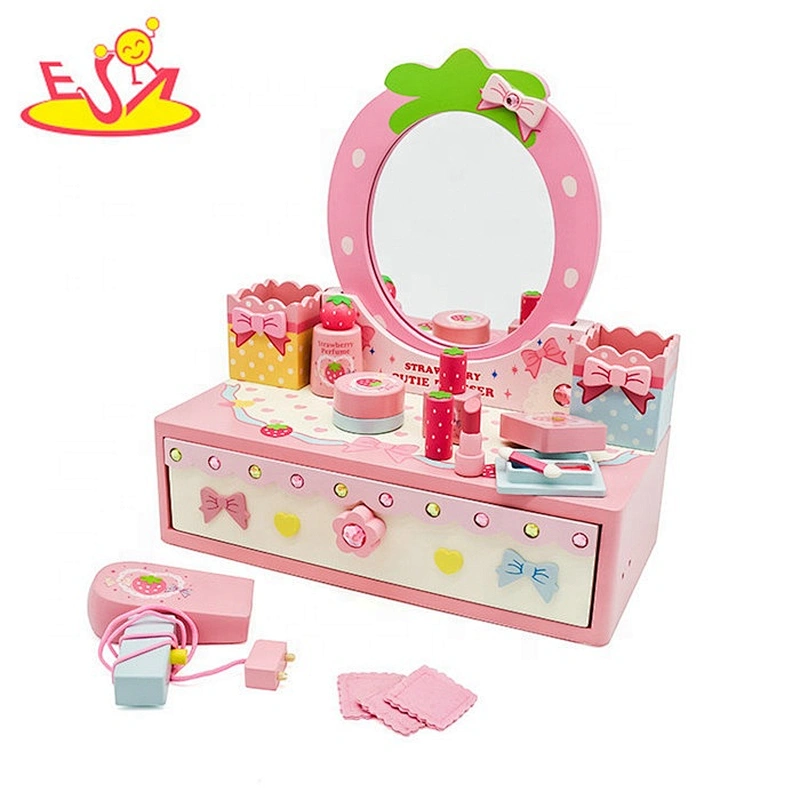 2018 New hottest dresser toy wooden kids makeup set for pretend play W10D214
