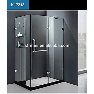 China Frameless Rectangle Portable Corner Curved Glass Shower Enclosure