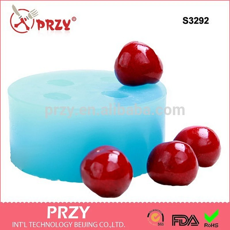 S3292 Cherry soap mold 4hole silicone cherry mold for soap food grade silicone molds