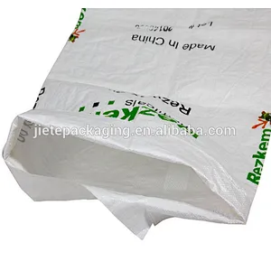 25kg square bottom opp laminated and printed pp woven fertilizer blank bag