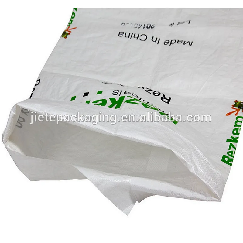 25kg square bottom opp laminated and printed pp woven fertilizer blank bag