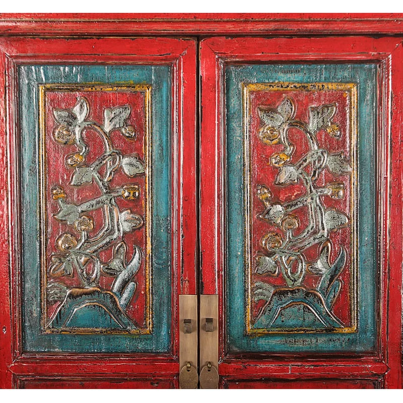 Antique Chinese Wooden lacquered drawer storage kitchen Cabinet/Cupboard