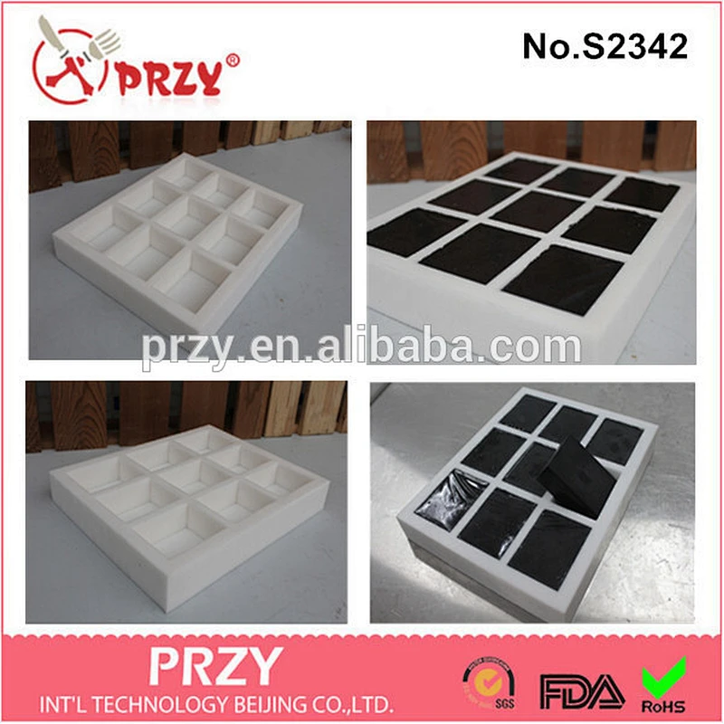 S2342 przy handmade silicone rubber handmade 8*6*3 square soap mold