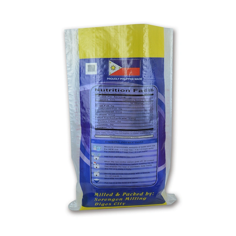 China manufacture transparent plastic rice bag 25kg