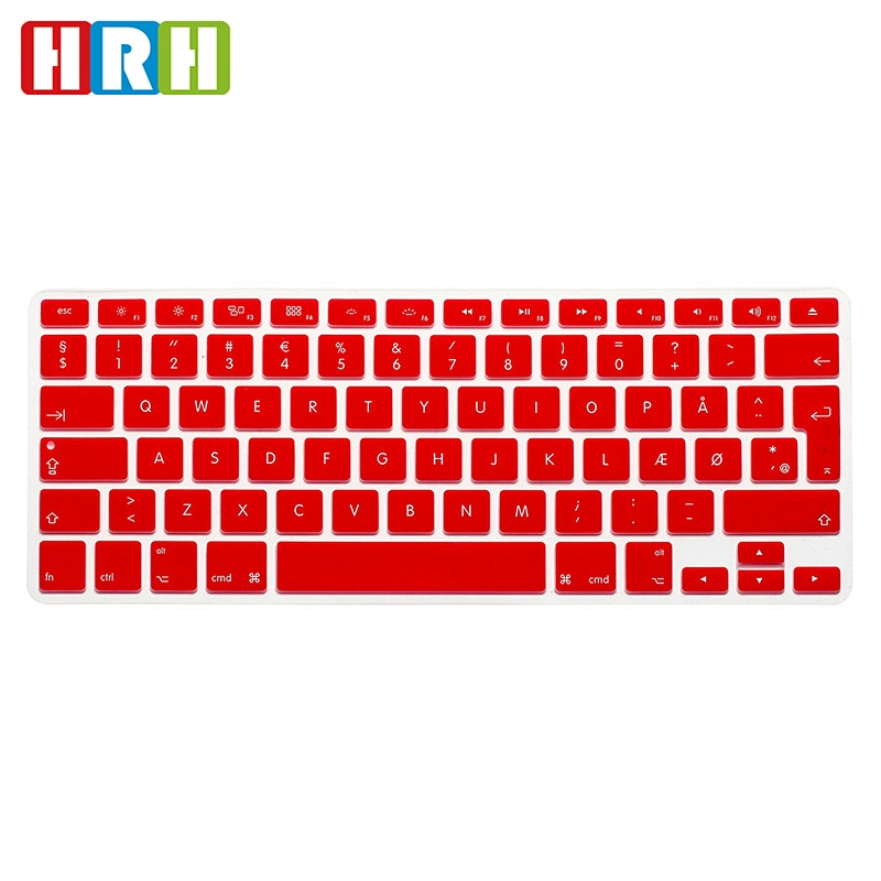 denmark change language Laptop silicone keyboard cover For Macbook air 11