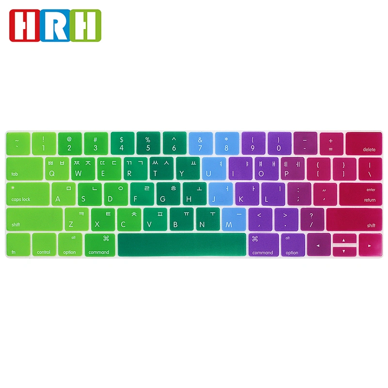 Silicone Rainbow Korean Keyboard Protective Film laptop keyboard cover for Macbook New Pro 13