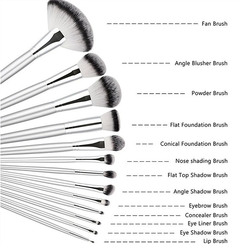 Custom Logo Good Quality 13pcs Nylon Blending Cosmetic Compact Makeup Brush Set Wholesale