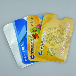PE foil film plastic card holder bag for ID ,credit,bank