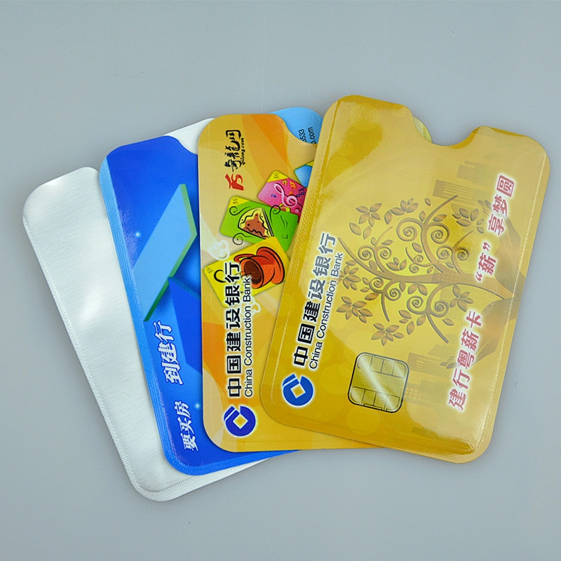 PE foil film plastic card holder bag for ID ,credit,bank