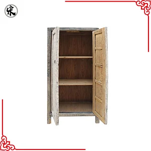 beijing chinese antique distressed shabby chic old door bedroom wardrobe furniture