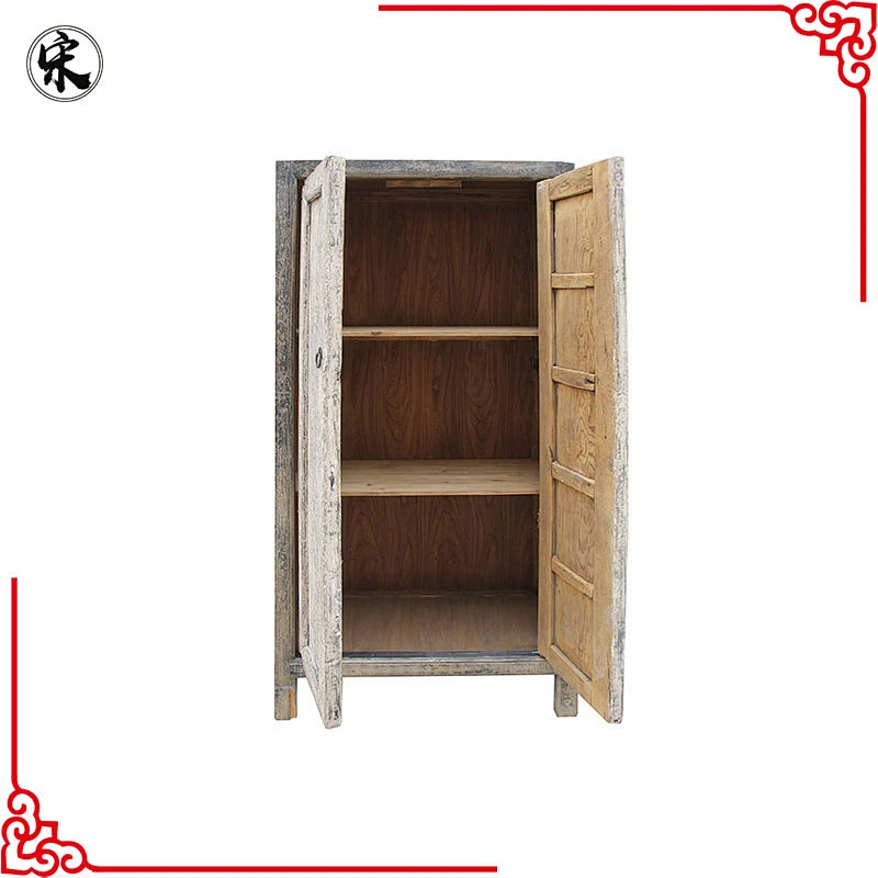 beijing chinese antique distressed shabby chic old door bedroom wardrobe furniture