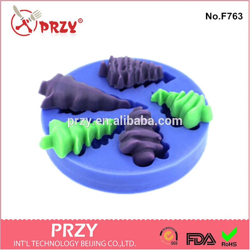 Supply F763 christmas tree pattern silicone cake mold