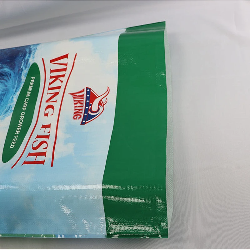Agricultural woven fish feed bag 20kg, 25kg plastic animal food packaging bag