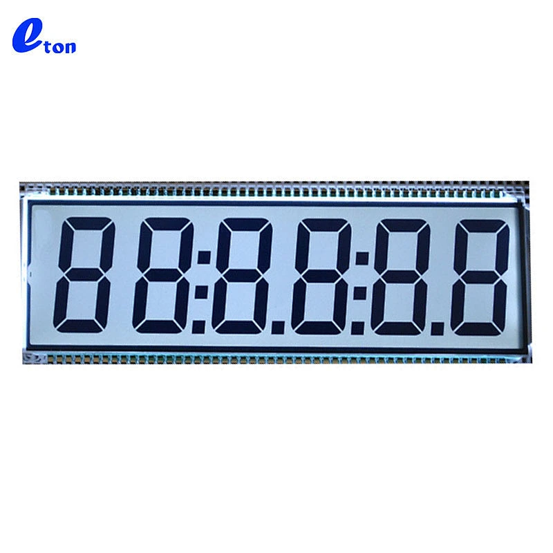 Customized Monochrome 50 Pin 6 Digit 7 Segment TN LCD Display For Petrol Pump/Fuel Dispenser/Gas Station