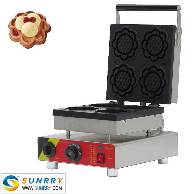 Electric sunflower type belgium rotary cupcake waffle slab mouldf maker