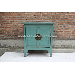 chinese antique furniture blue two door wood made cabinet