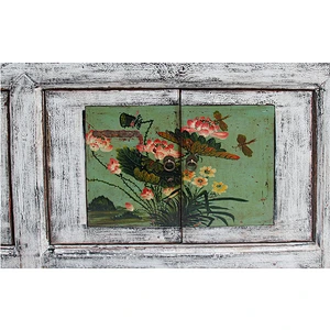 chinese antique reproduction lacquer oriental painted storage furniture
