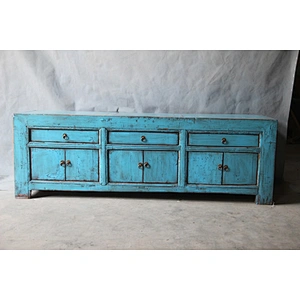 Chinese Antique Blue TV Cabinet Asian Furniture