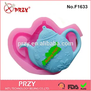 2015 hotsale teapot-2 decorative silicone molds for fondant
