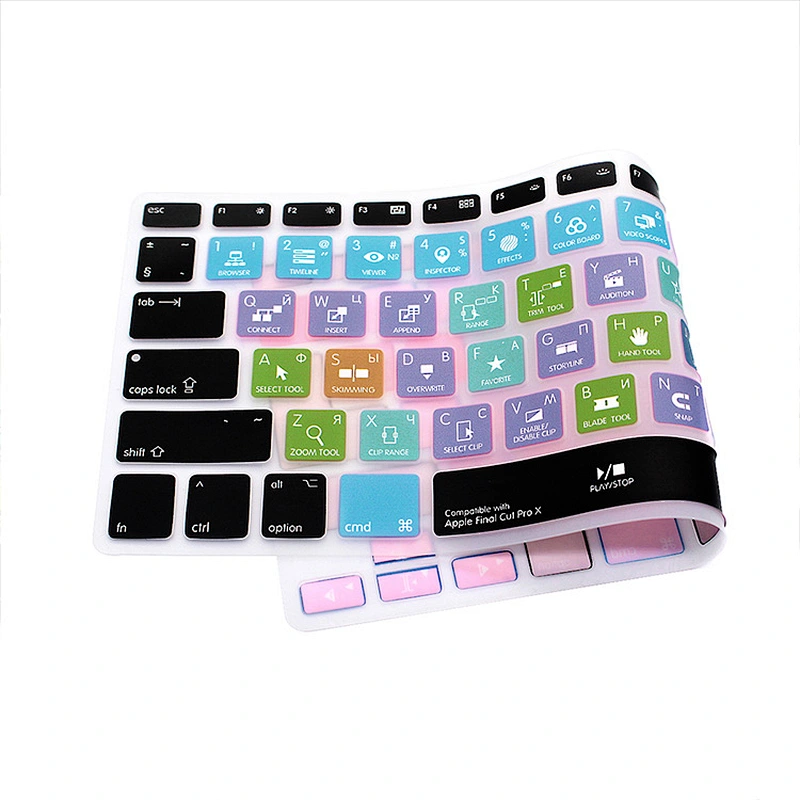 China Factory Dust-proof Final Cut Pro X Functional Silicone Russian Laptop Keyboard Protective Film For Macbook Air Skin