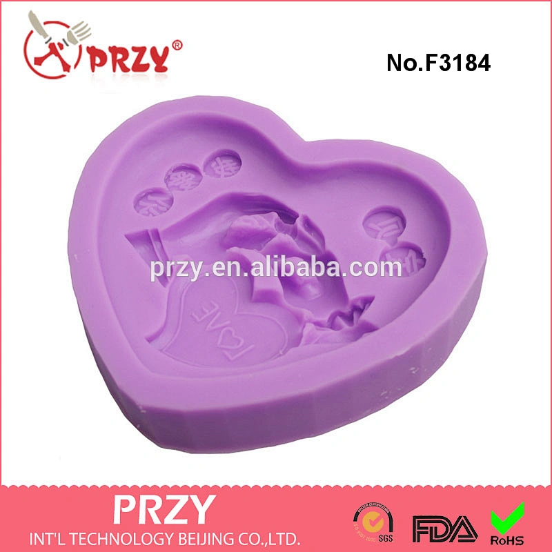 F3184 Large heart-shaped handmade chocolate mold silicone mold holding hands styling wedding gift