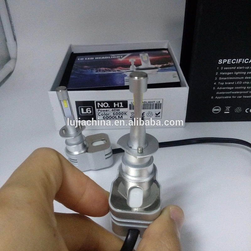LUJIA 2017 new high power L6 H1 led headlight 40w 6000lm Korea Y22 automobile motorcycles led bulb brightness than G8 T5 Y19 C6