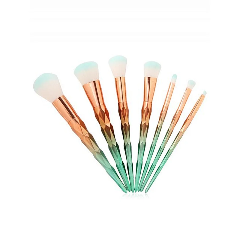 Fashion cosmetic tools 7pcs natural hair professional makeup brush set