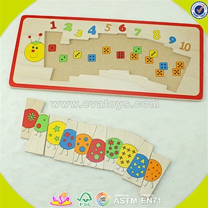 wholesale hot kids wooden puzzle toy interesting baby wooden caterpillar shape puzzle toy nice baby puzzle toy W14L019