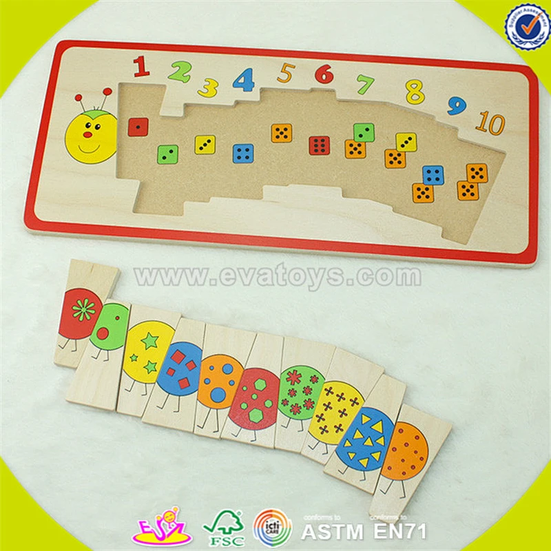 wholesale hot kids wooden puzzle toy interesting baby wooden caterpillar shape puzzle toy nice baby puzzle toy W14L019