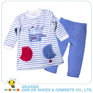 Winter keep warm print 0-24M toddler boys soft clothing set