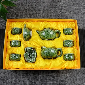 Antique ceramic teapot 10pcs sets for high grade gift box
