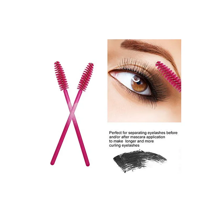 100PCS Disposable Wand Applicator Extension Retractable Eyelash Brush