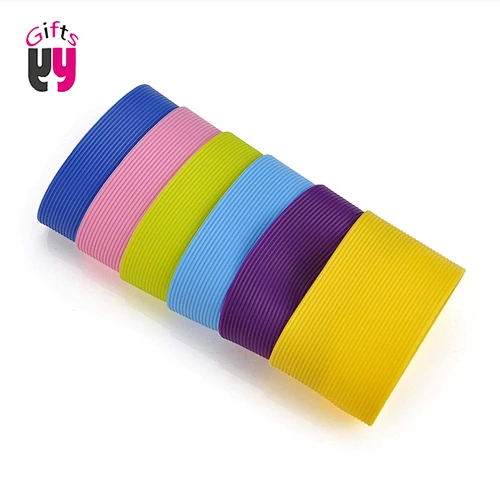 custom silicone coffee bottle hot cup sleeve for mugs heat insulation cup cover